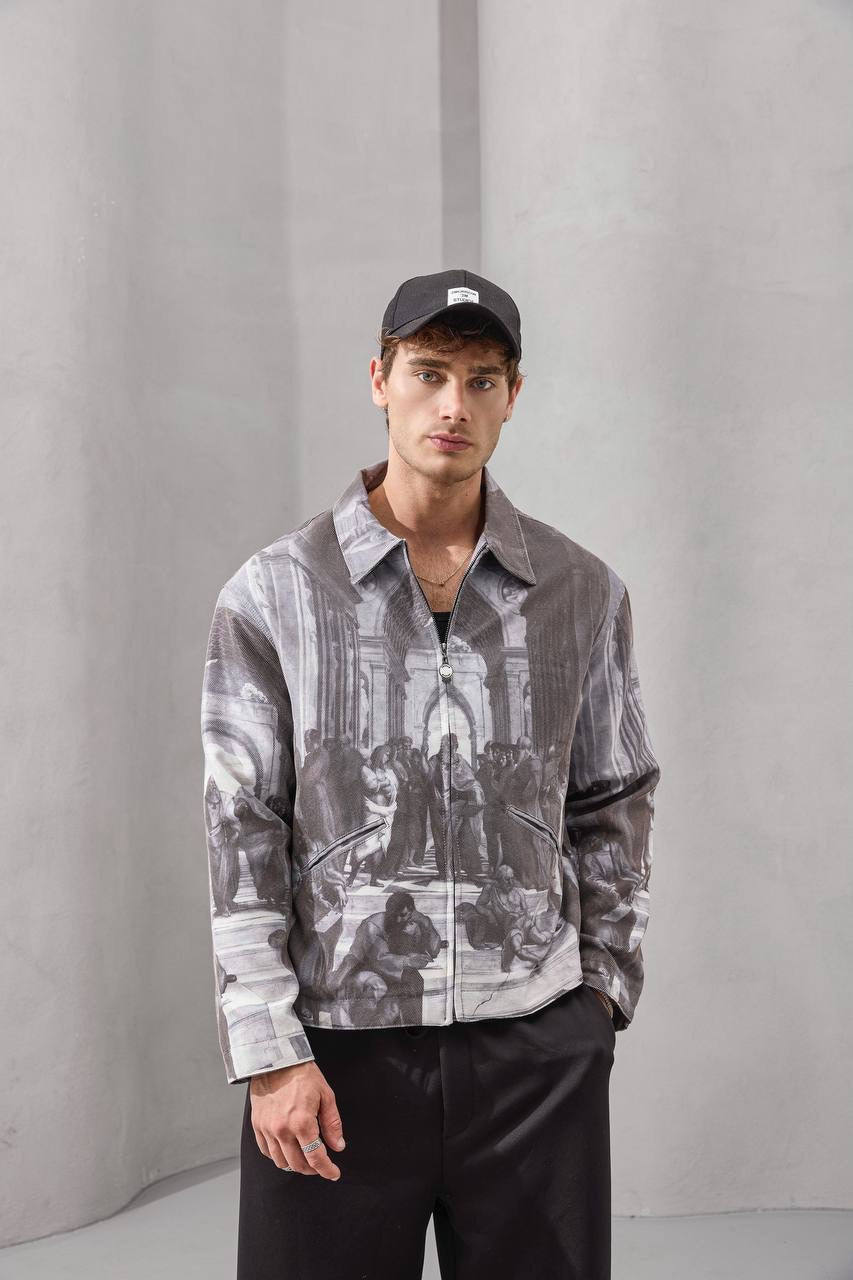 oversize printed jacket