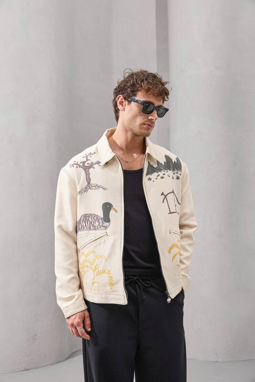 oversize printed jacket