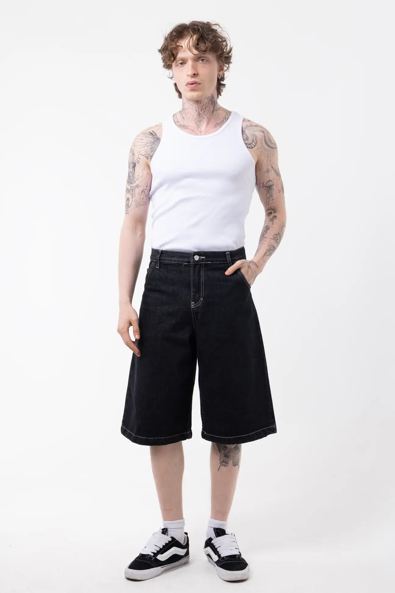 RELAXED FIT BERMUDA DENIM SHORTS