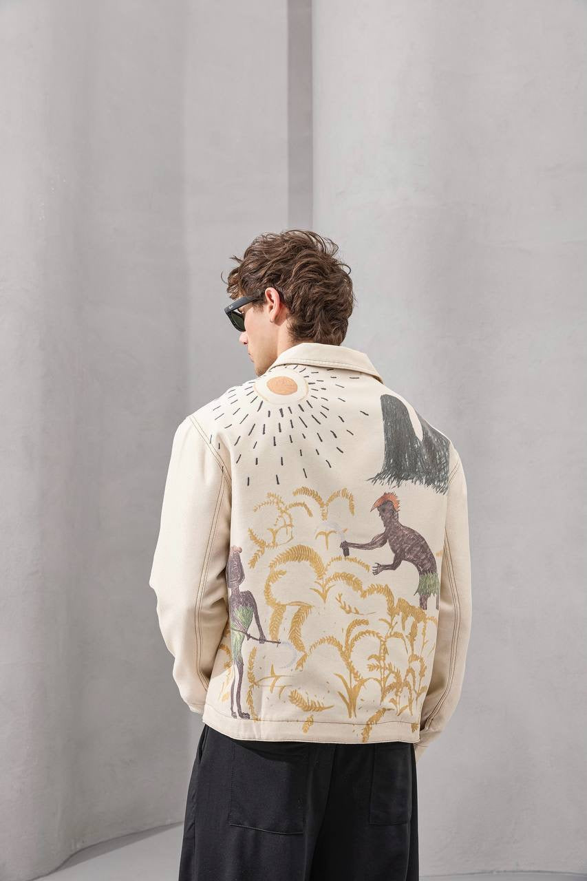 oversize printed jacket
