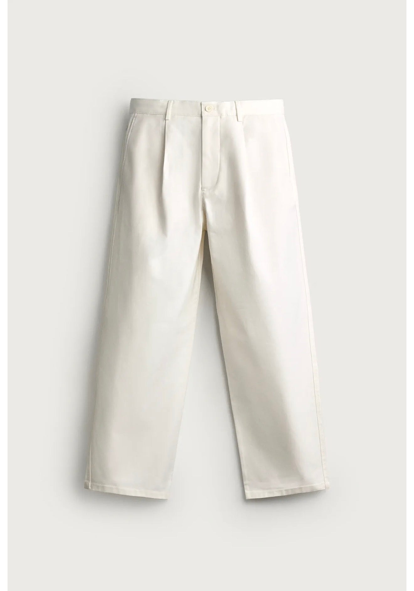 PLEATED STRAIGHT-LEG TROUSERS