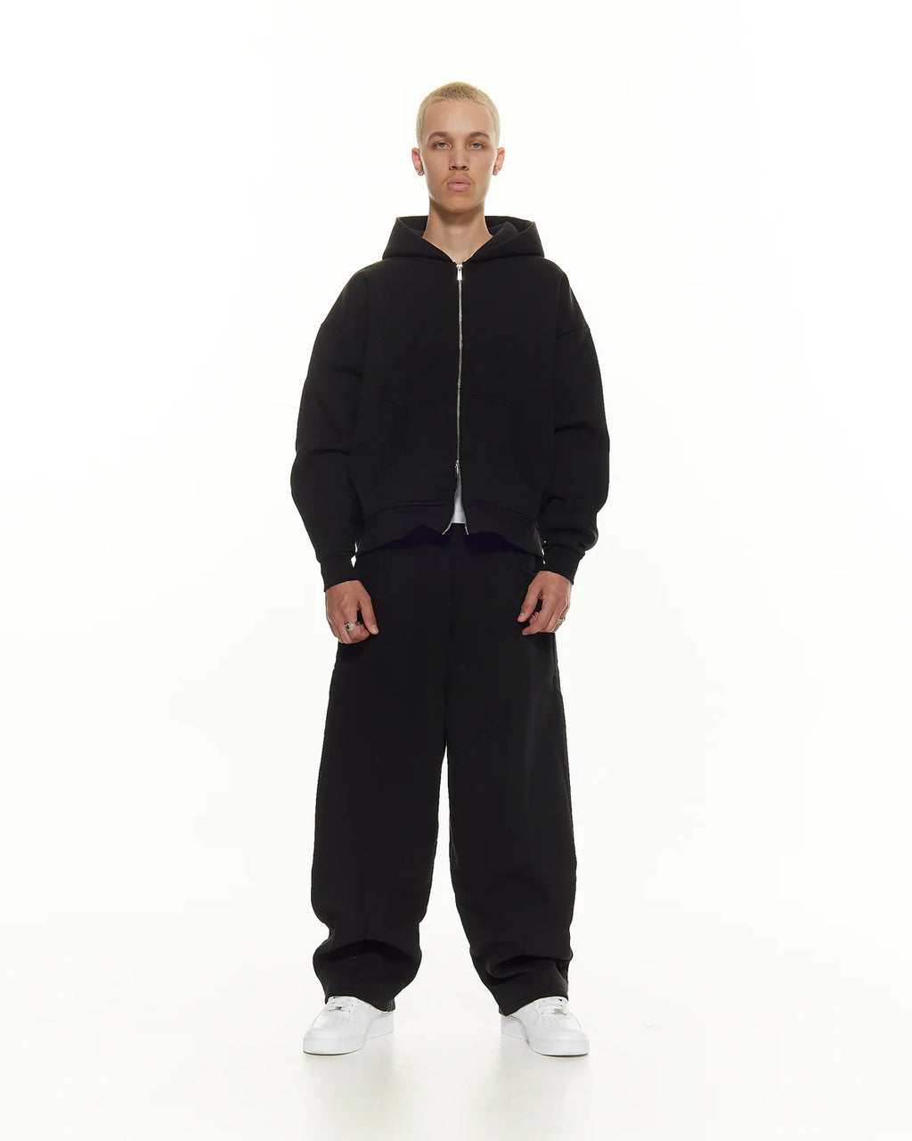 COZY ZIP UP - SET BLACK