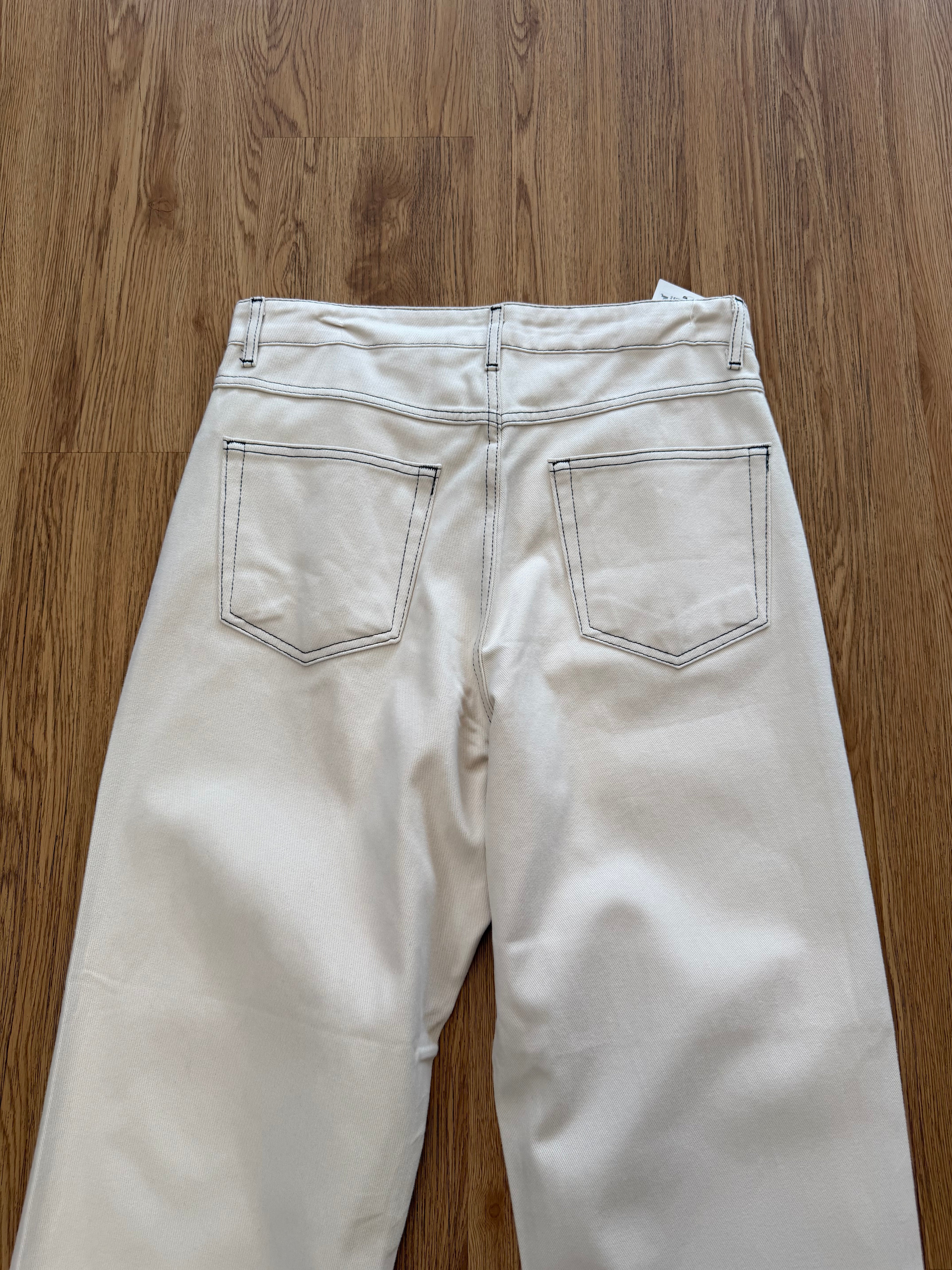 Black stitched jeans