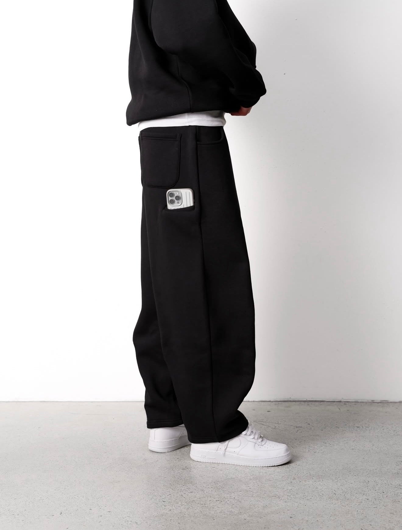 COZY ZIP UP - SET BLACK
