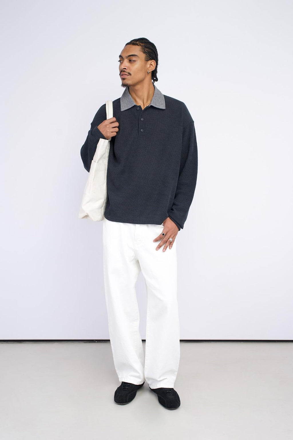 Long sleeve knitwear with collar