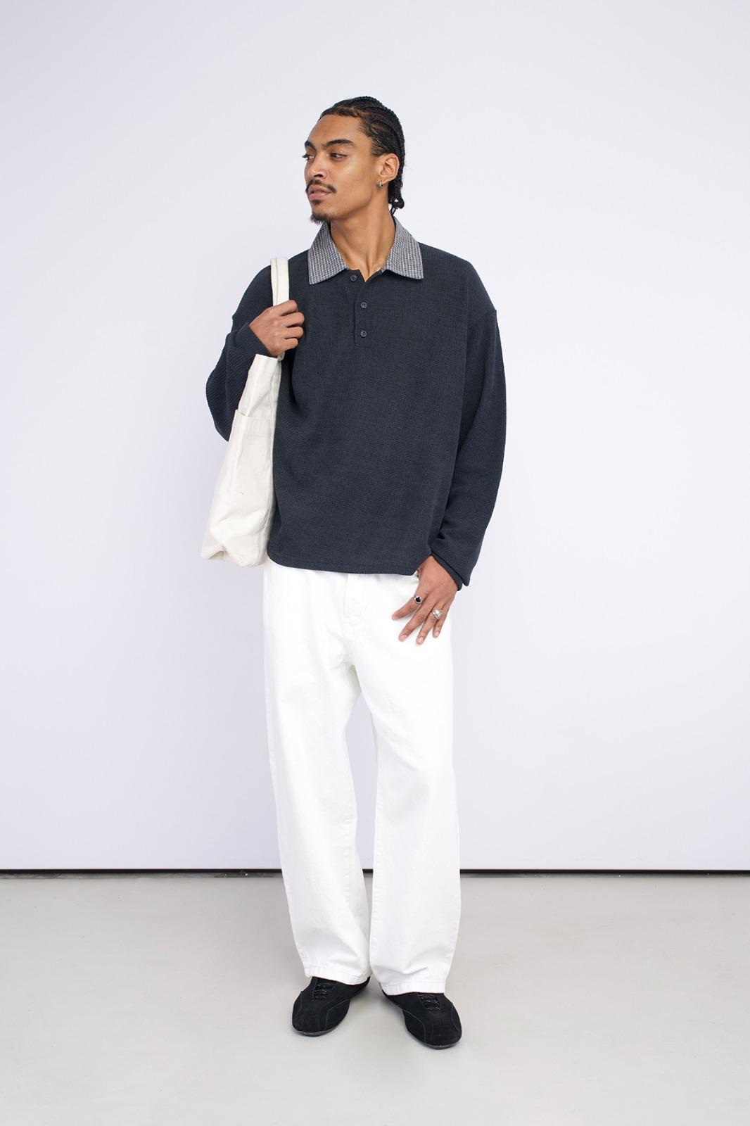 Long sleeve knitwear with collar