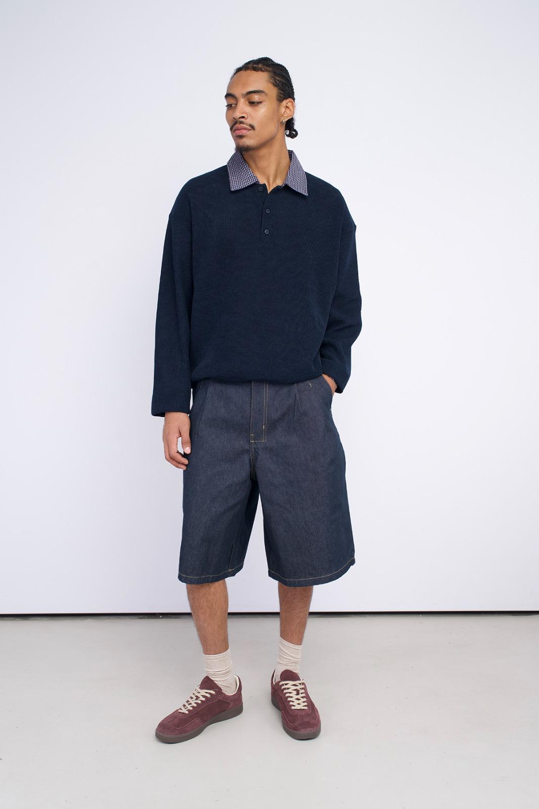 Long sleeve knitwear with collar