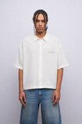 CROP LINEN SHIRT