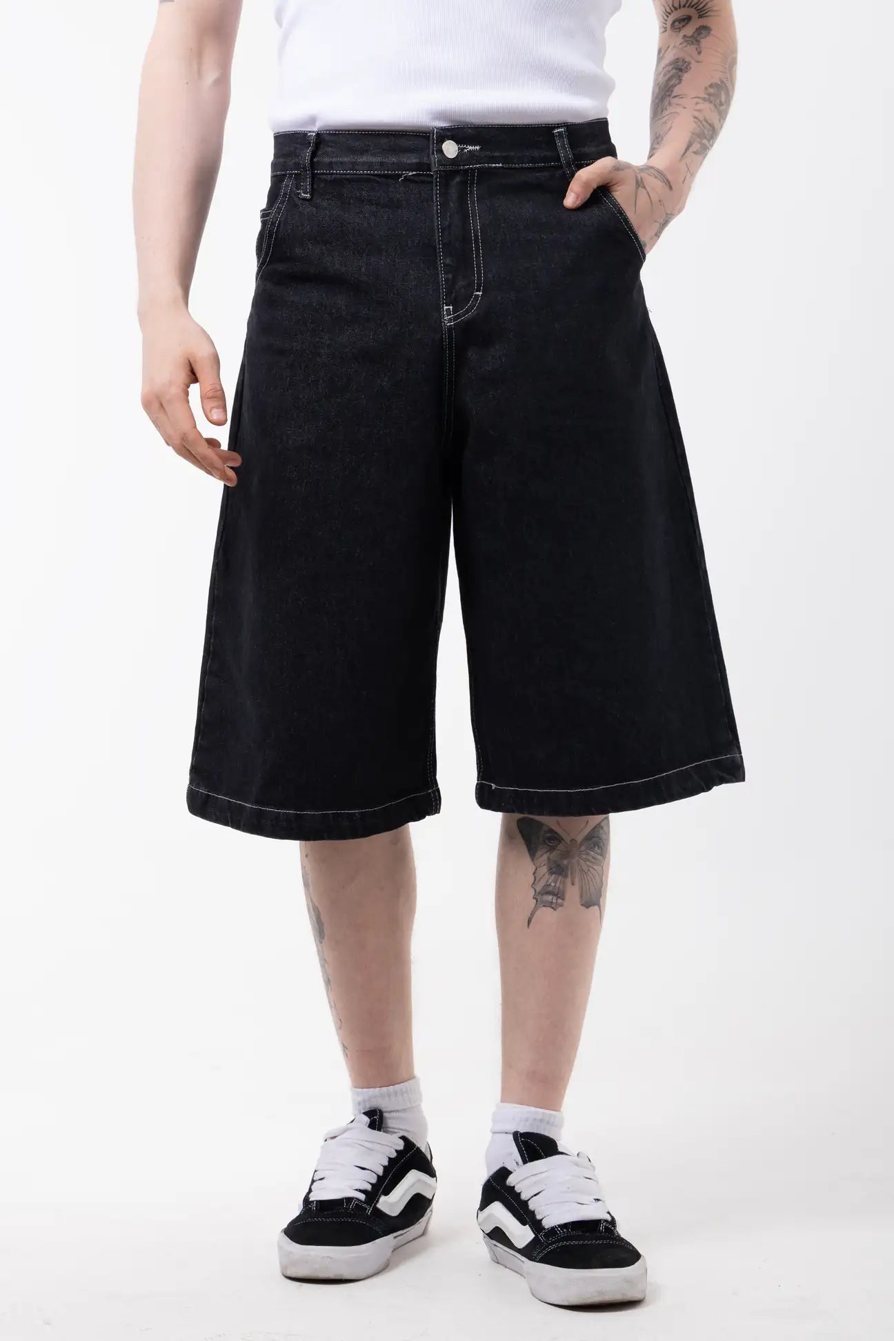 RELAXED FIT BERMUDA DENIM SHORTS