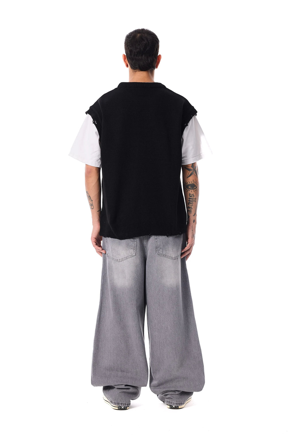 Margiela Patterned Worn-Out Detail Premium Oversize Sweater