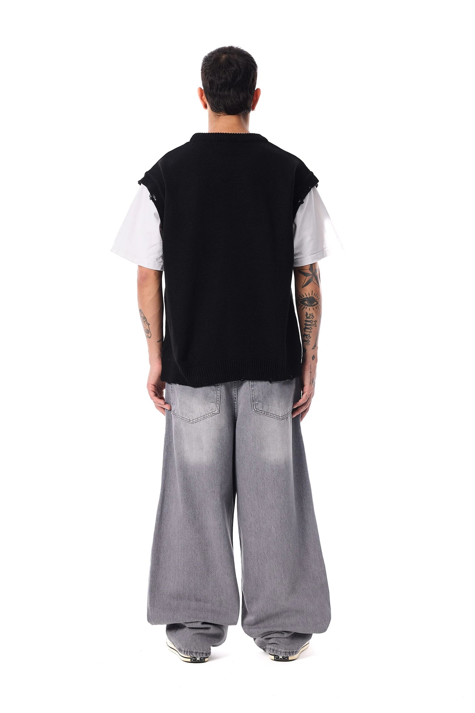 Margiela Patterned Worn-Out Detail Premium Oversize Sweater