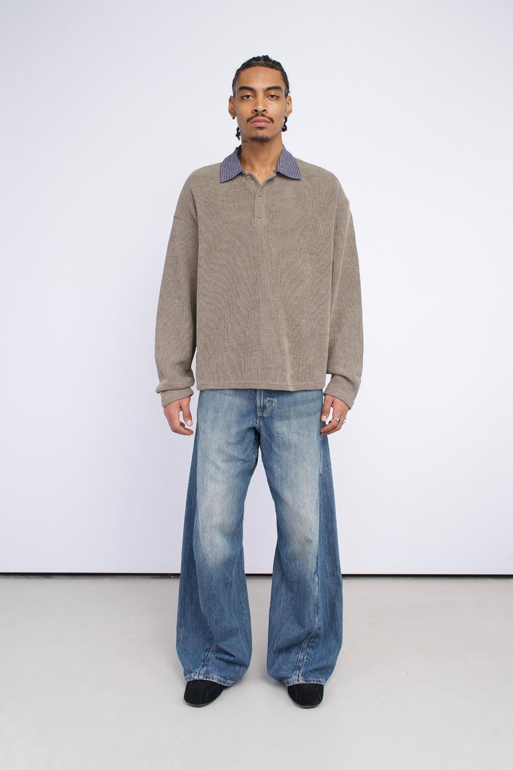 Long sleeve knitwear with collar