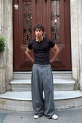 Button-down slim-fit t-shirt