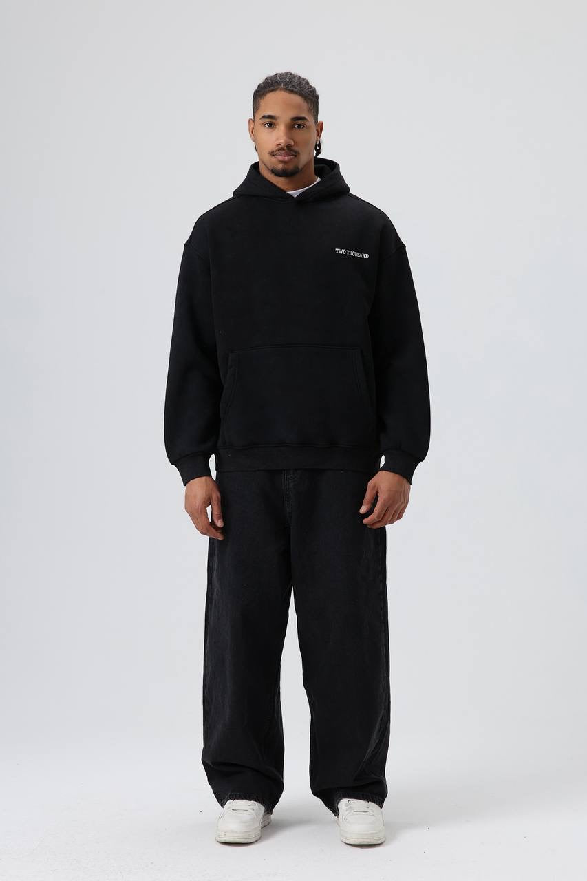 Written on the front and back hoodie