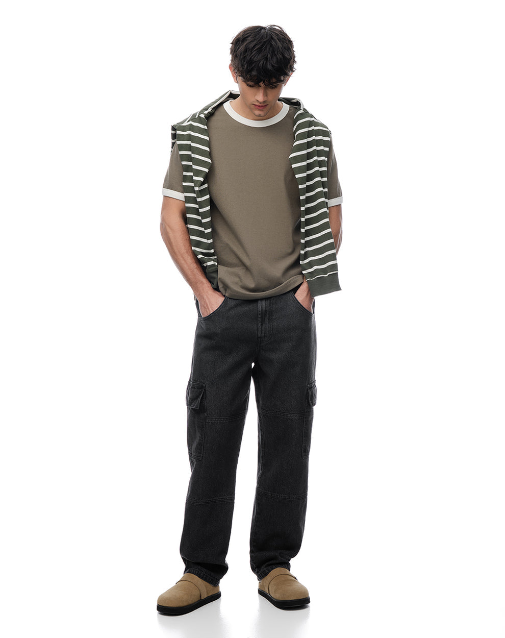 BASİC CONTRAST RIB T-SHİRT