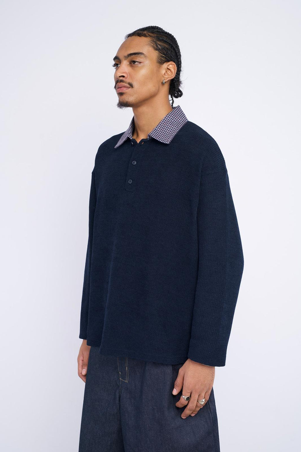 Long sleeve knitwear with collar