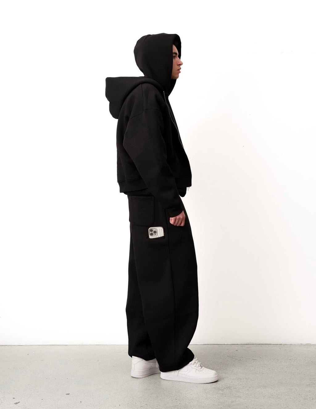 COZY ZIP UP - SET BLACK