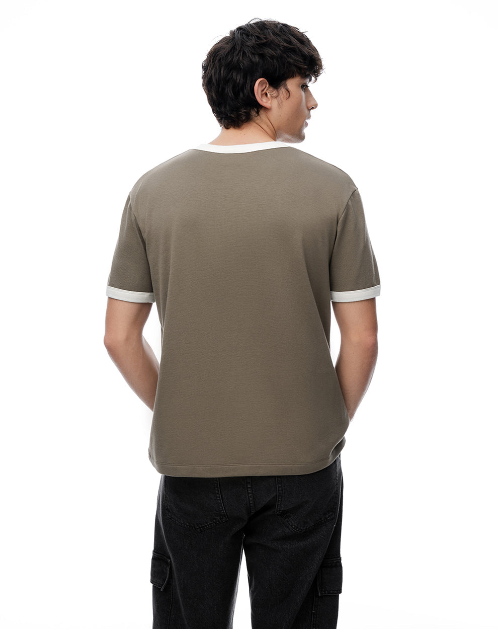 BASİC CONTRAST RIB T-SHİRT