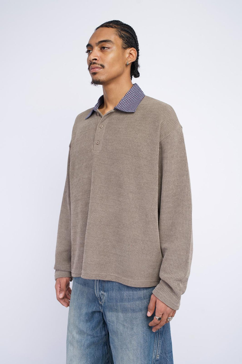 Long sleeve knitwear with collar