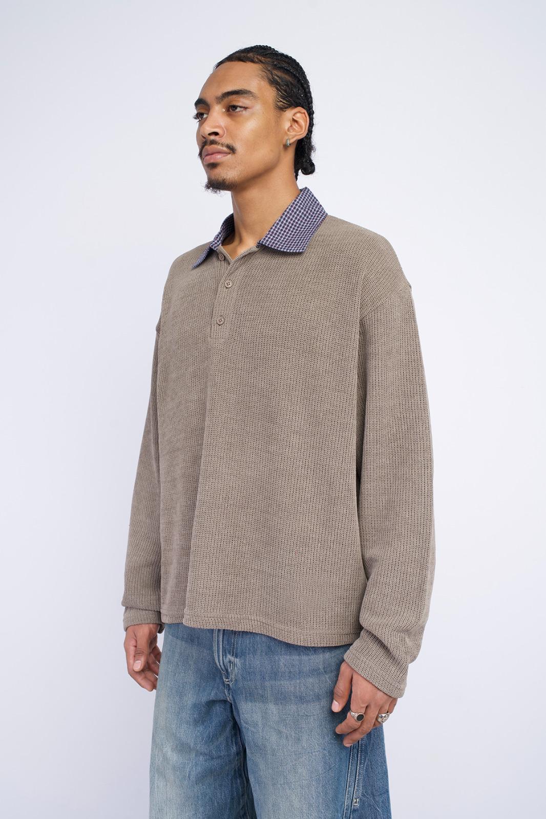 Long sleeve knitwear with collar