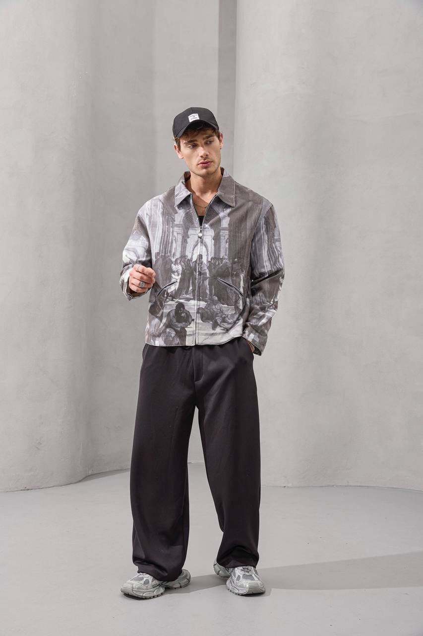 oversize printed jacket