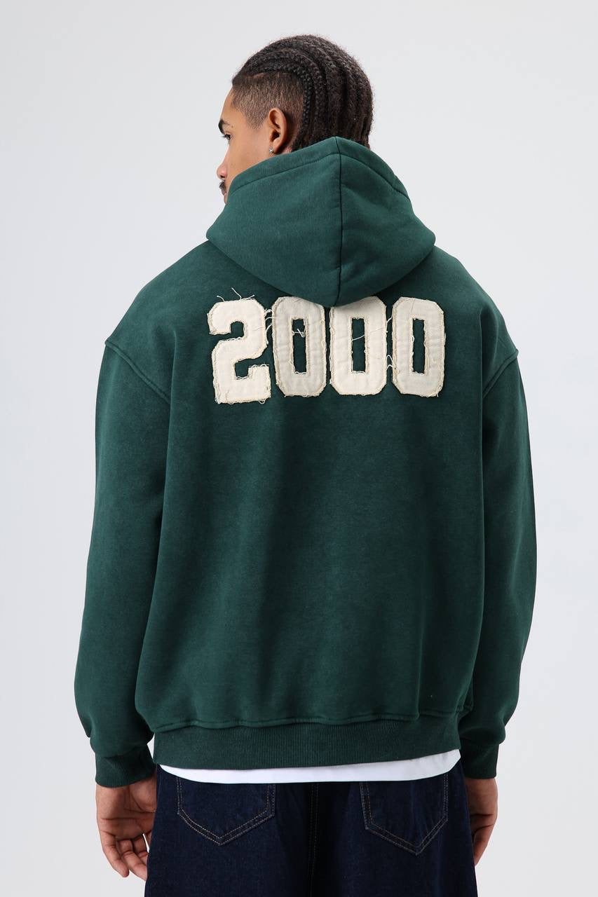 Written on the front and back hoodie