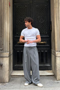 Button-down slim-fit t-shirt