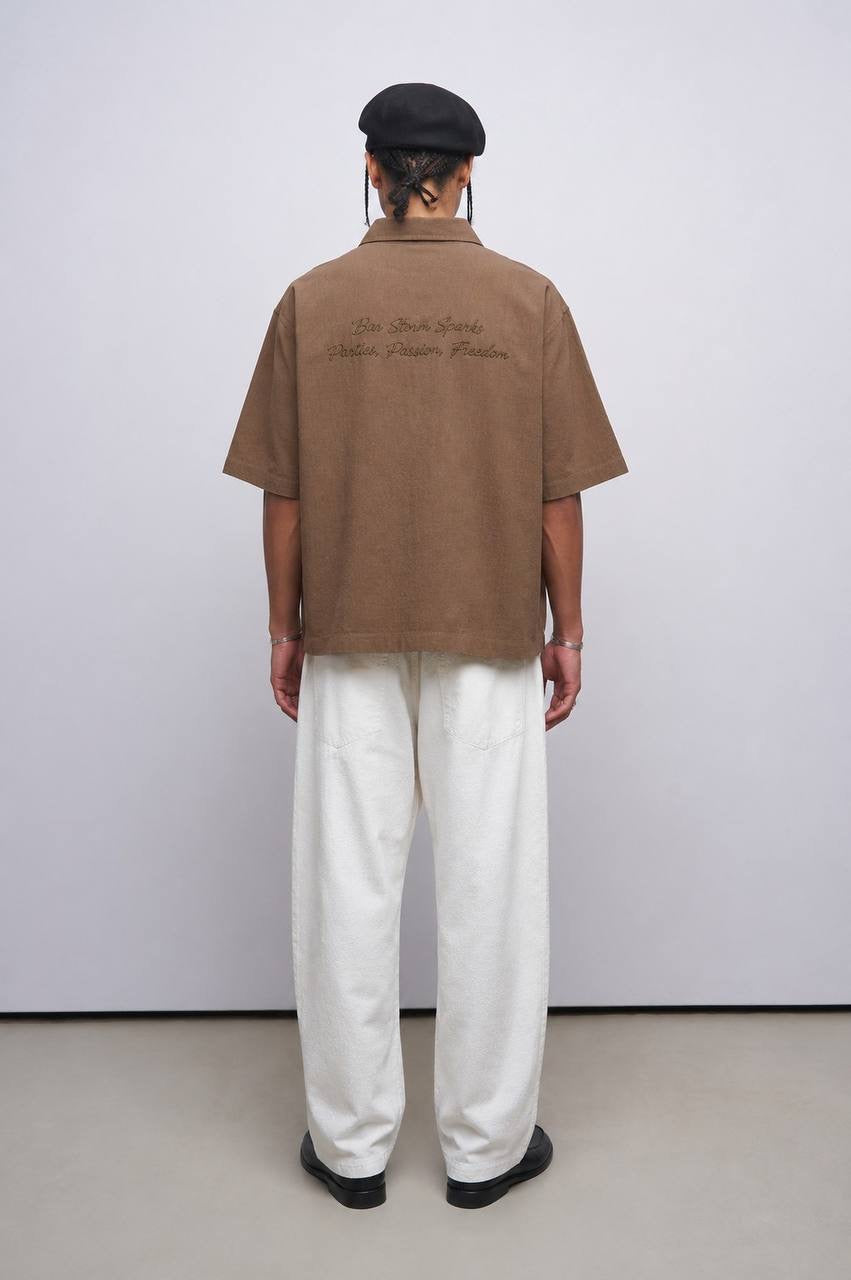 CROP LINEN SHIRT