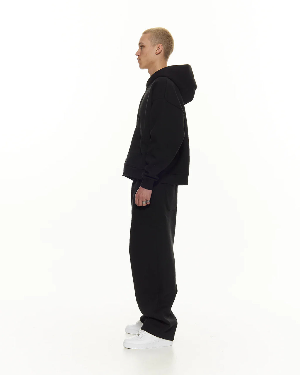 COZY ZIP UP - SET BLACK