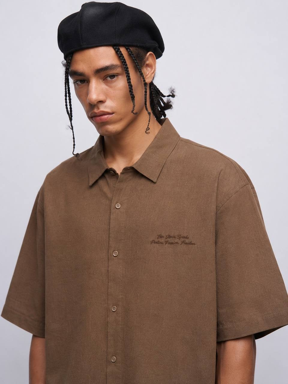 CROP LINEN SHIRT
