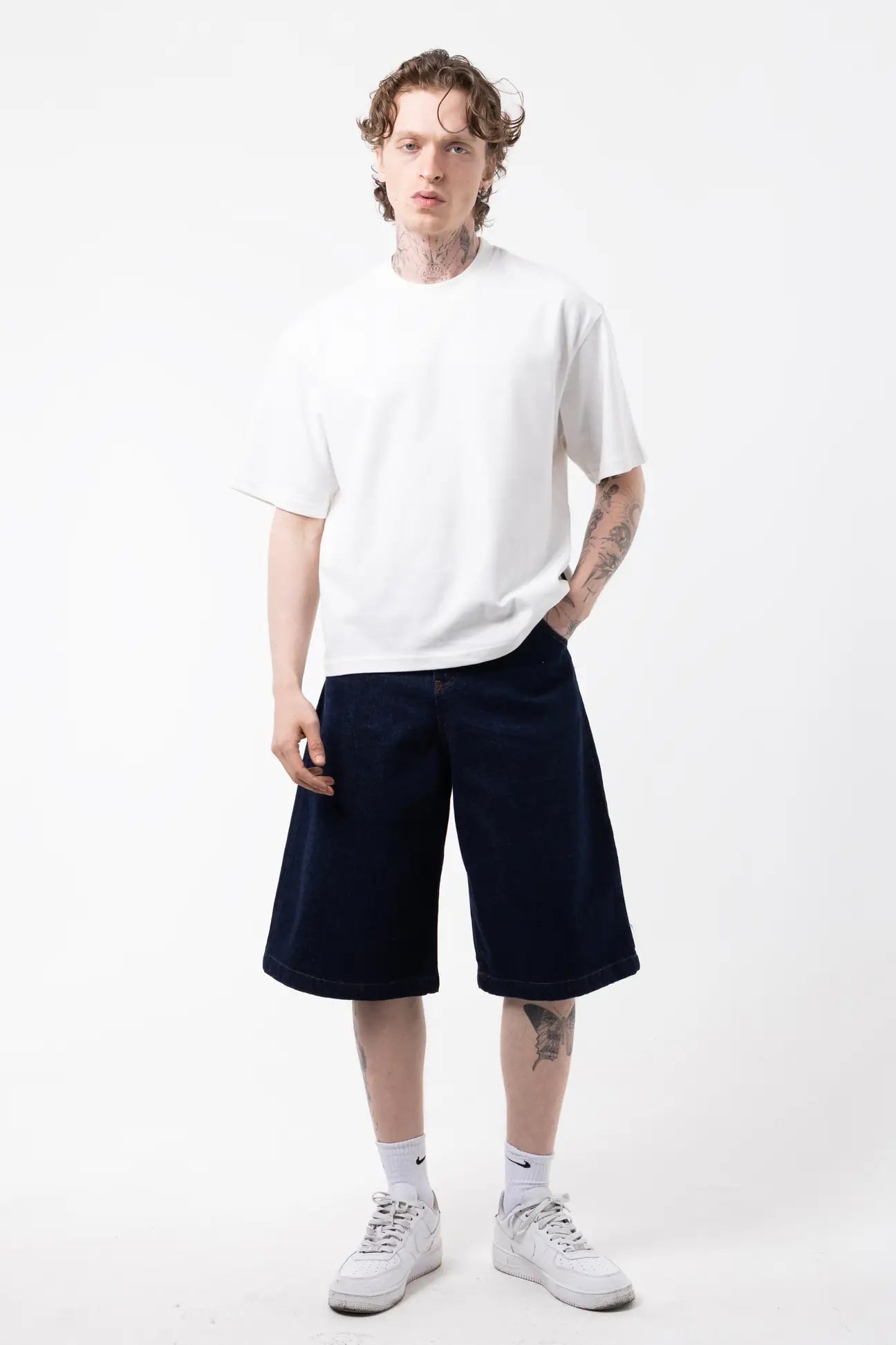 RELAXED FIT BERMUDA DENIM SHORTS