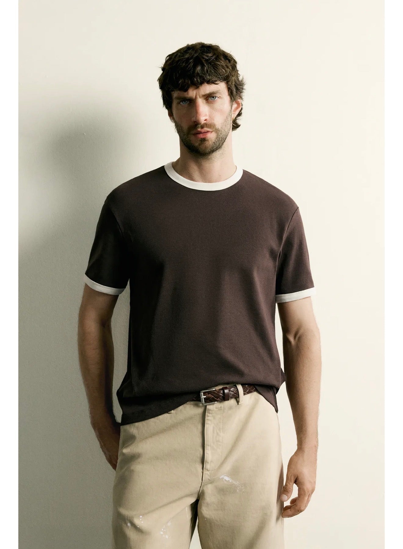 BASİC CONTRAST RIB T-SHİRT