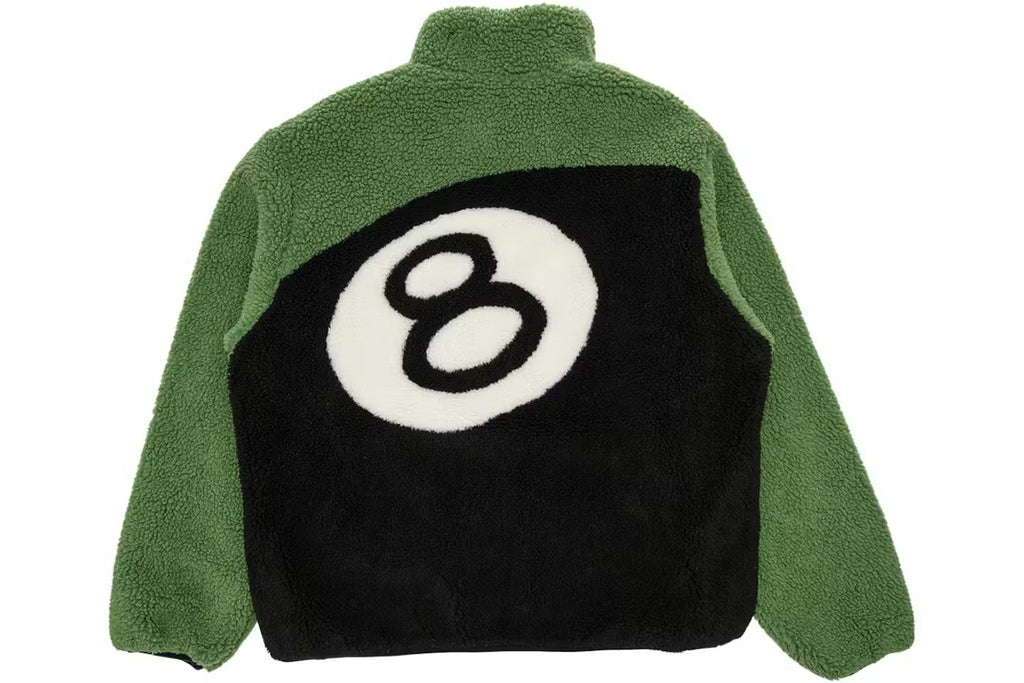STUSSY 8 BALL SHERPA REVERSIBLE JACKET – GREEN