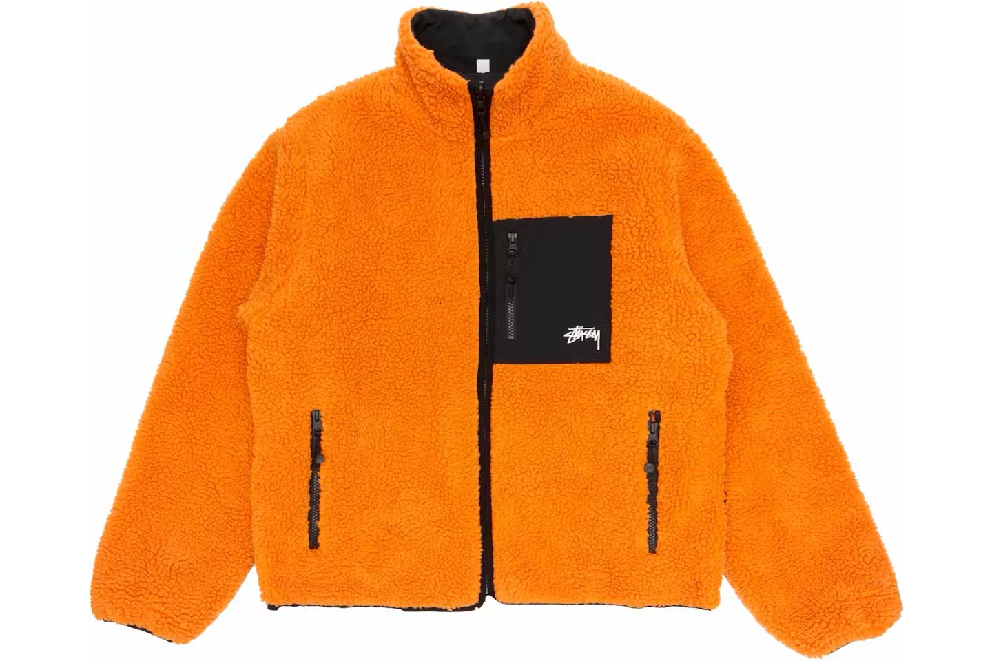 STUSSY 8 BALL SHERPA REVERSIBLE JACKET – ORANGE