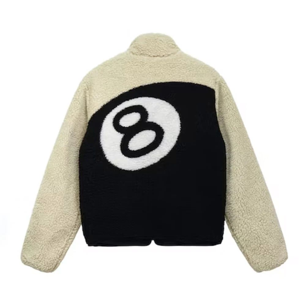 STUSSY 8 BALL SHERPA REVERSIBLE JACKET – WHITE