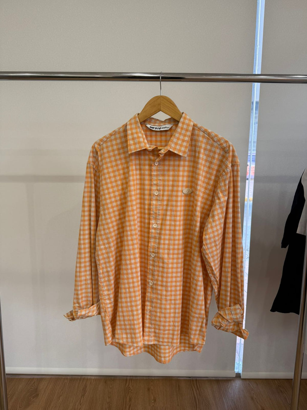 ORANGE & WHITE GINGHAM SHIRT
