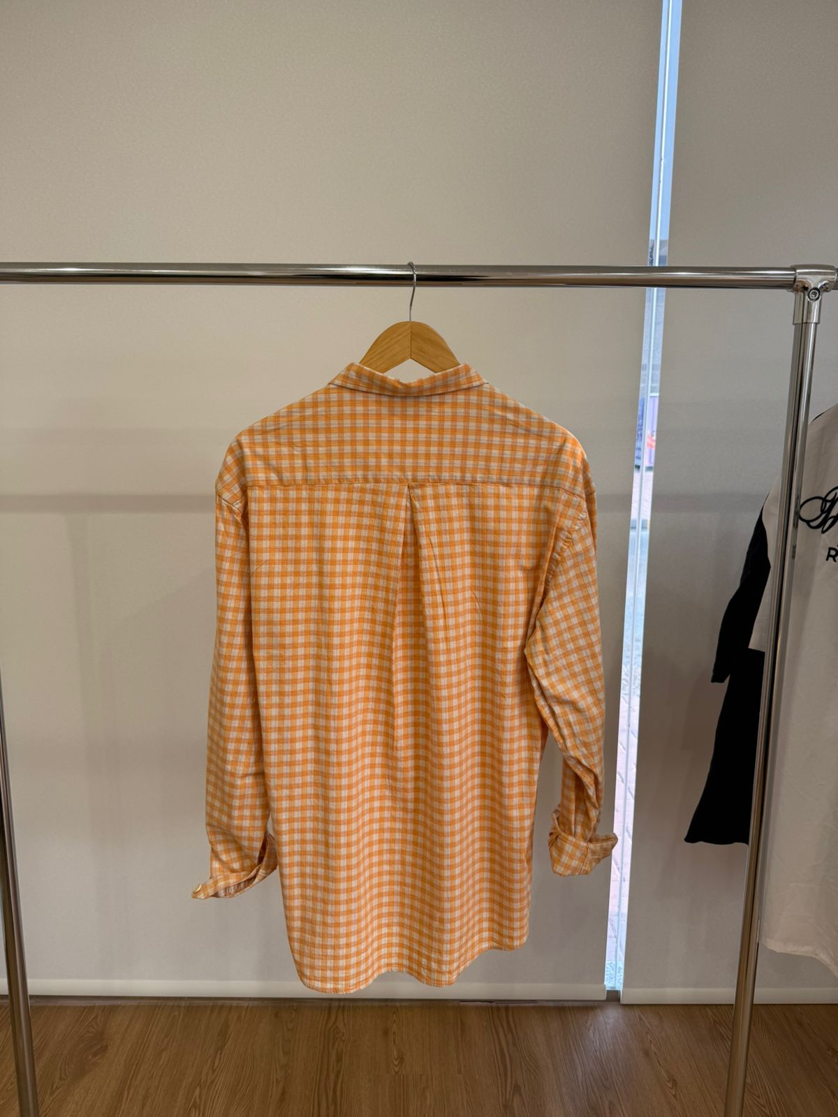 ORANGE & WHITE GINGHAM SHIRT