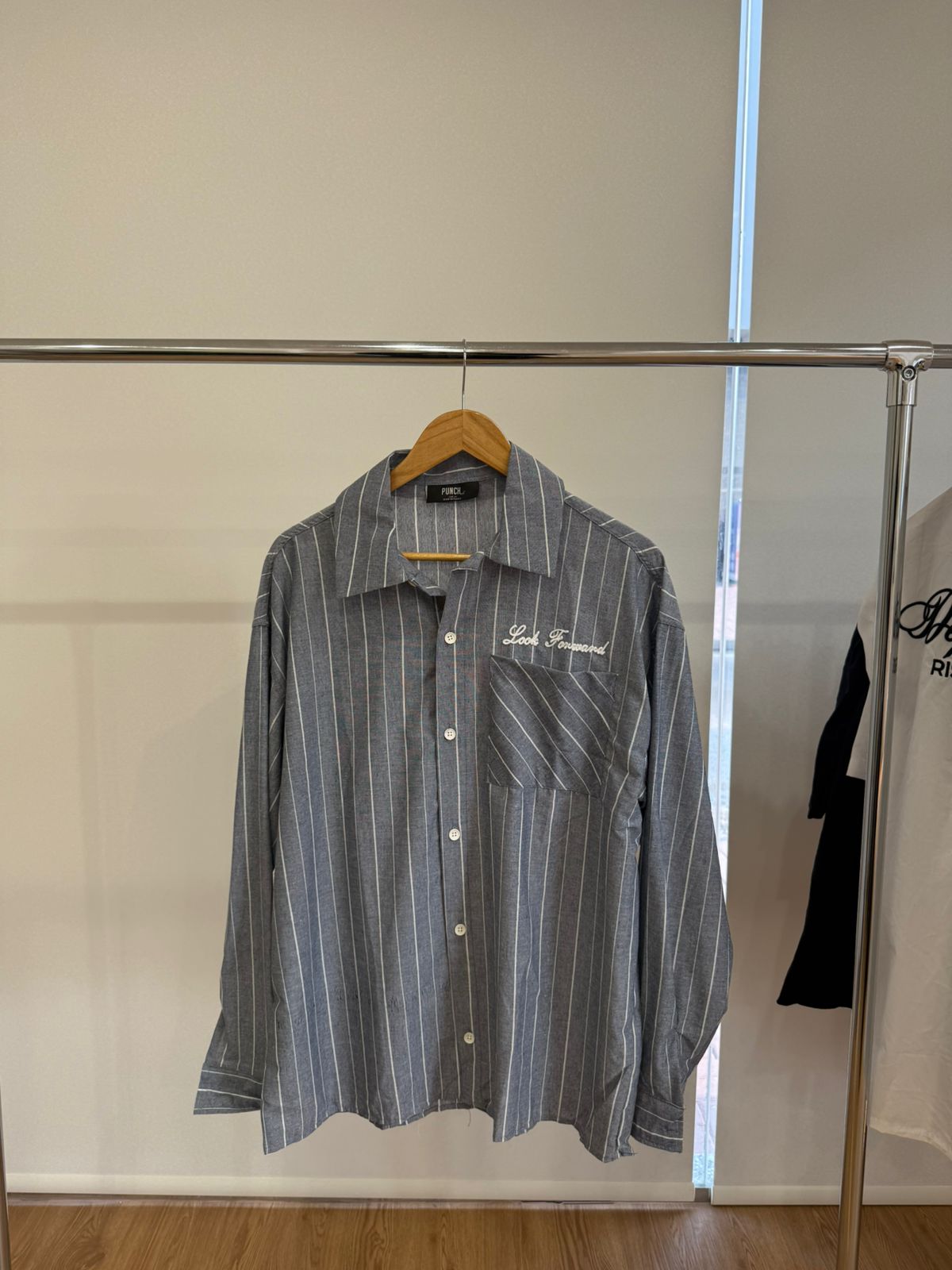 GRAY PINSTRIPE SHIRT