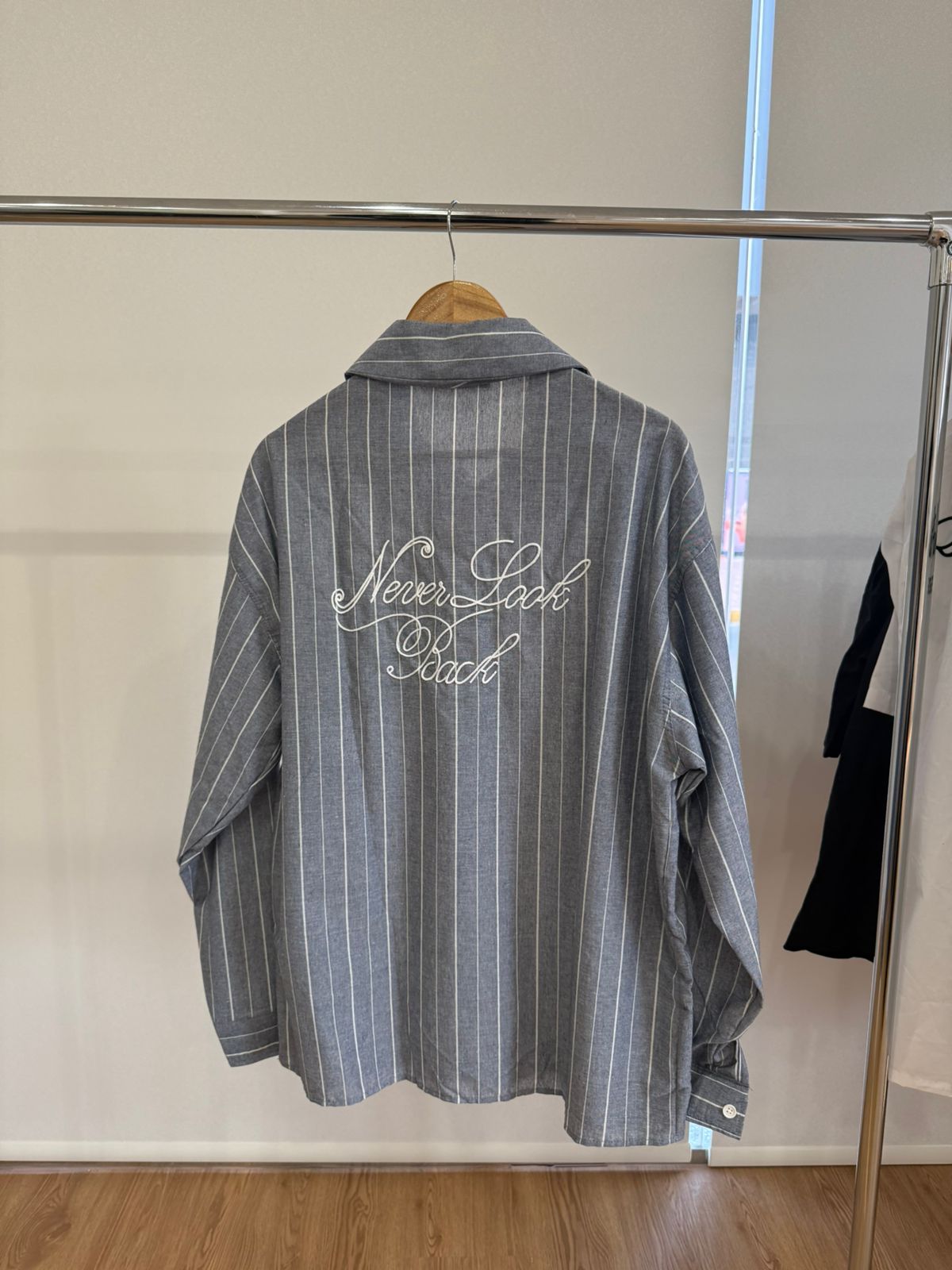 GRAY PINSTRIPE SHIRT