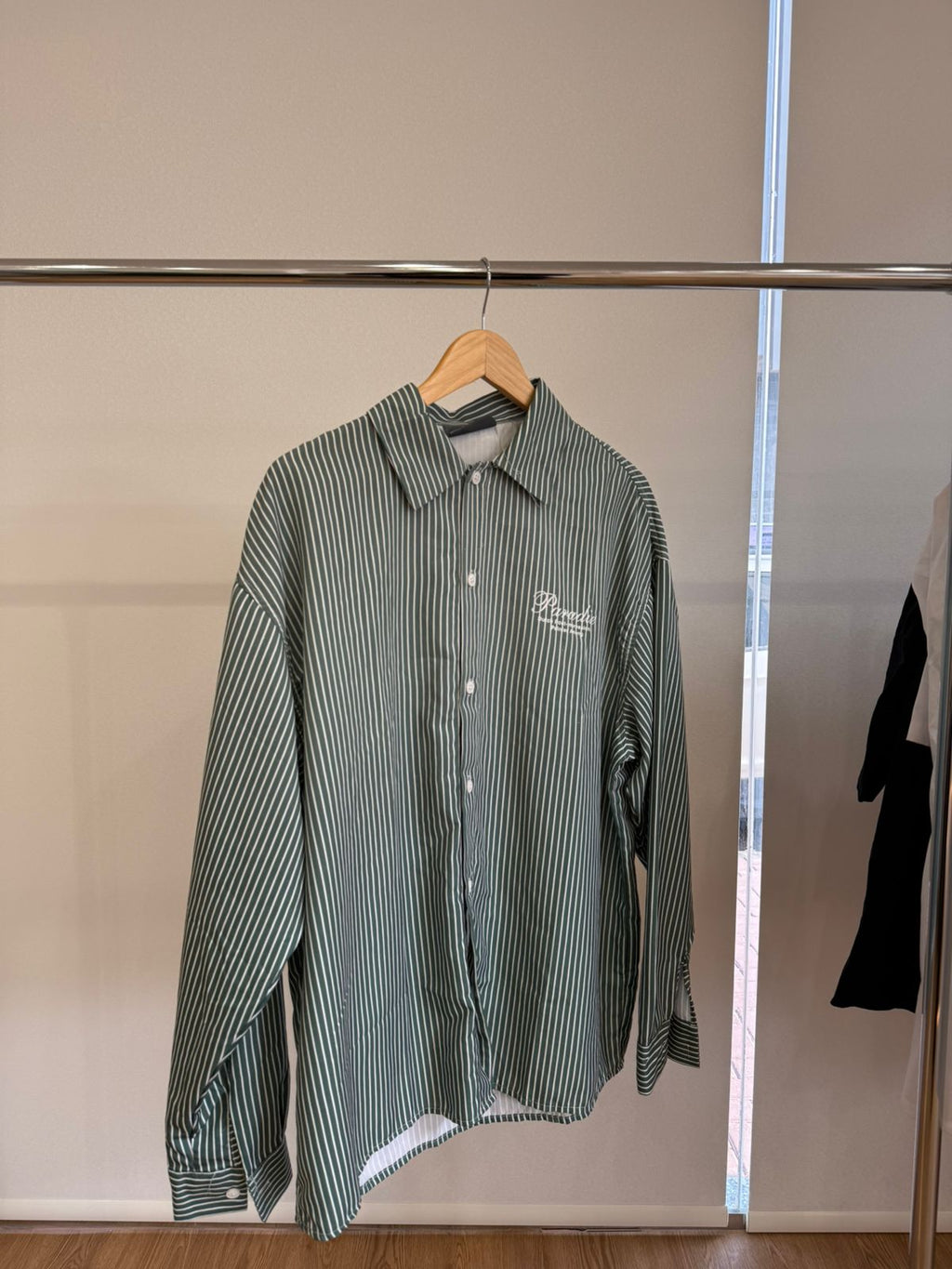 OLIVE GREEN STRIPED SHIRT