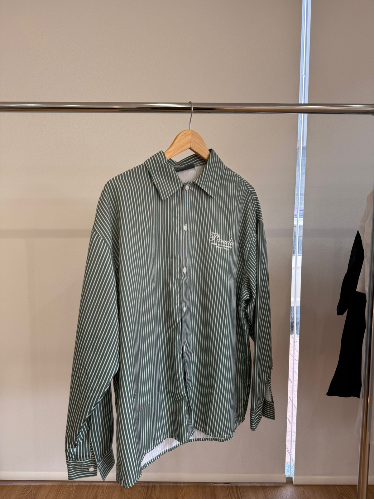 OLIVE GREEN STRIPED SHIRT