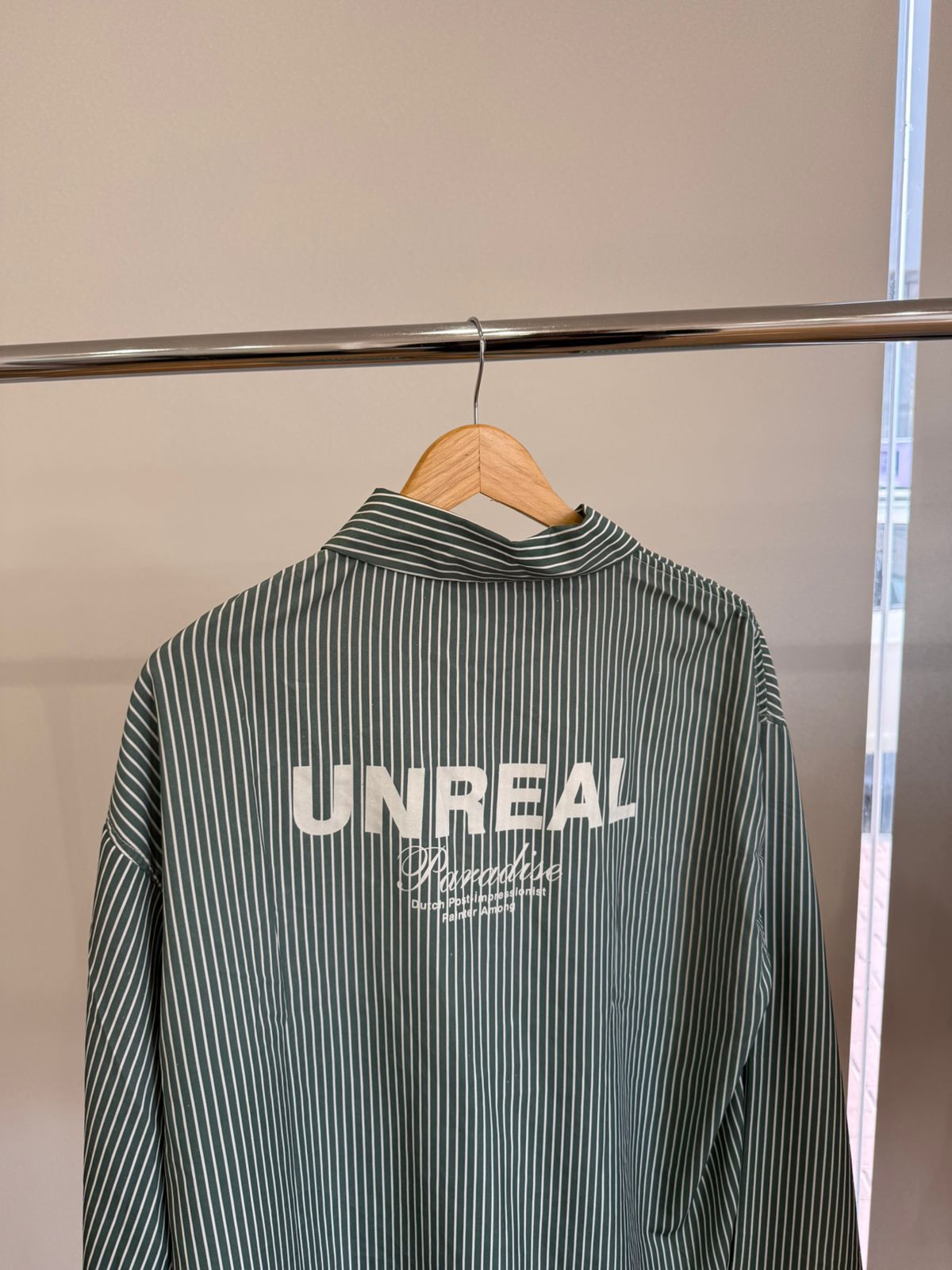 OLIVE GREEN STRIPED SHIRT