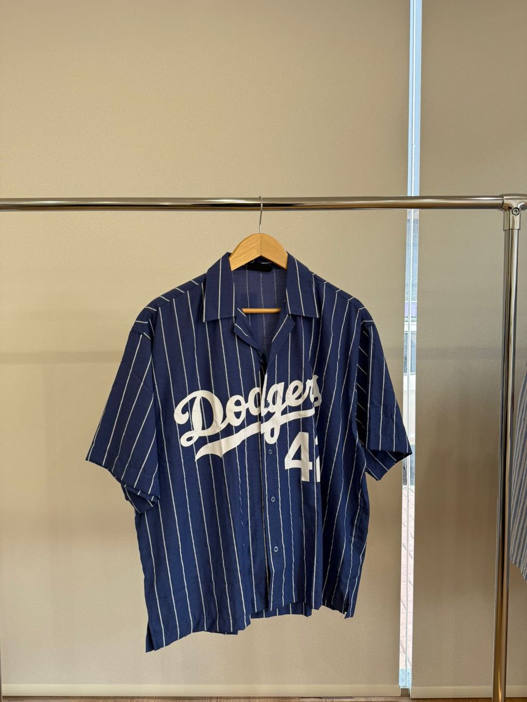 NAVY SHORT-SLEEVE BASEBALL SHIRT