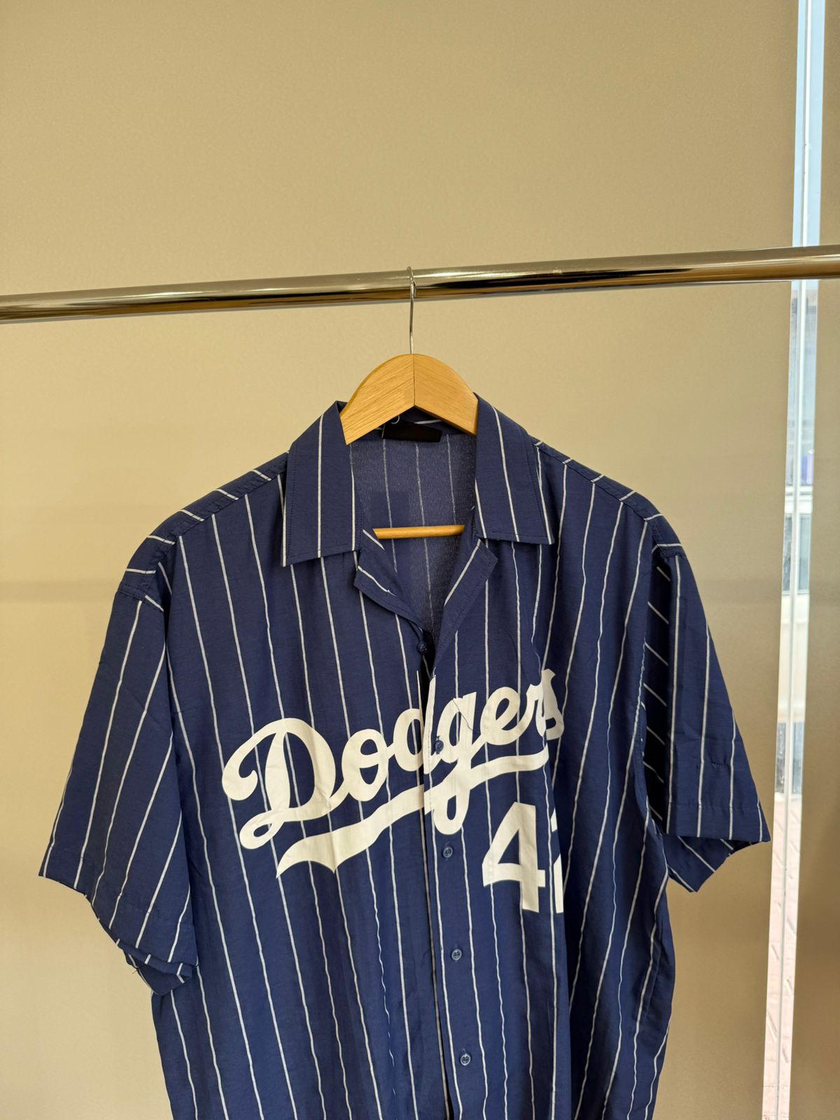 NAVY SHORT-SLEEVE BASEBALL SHIRT