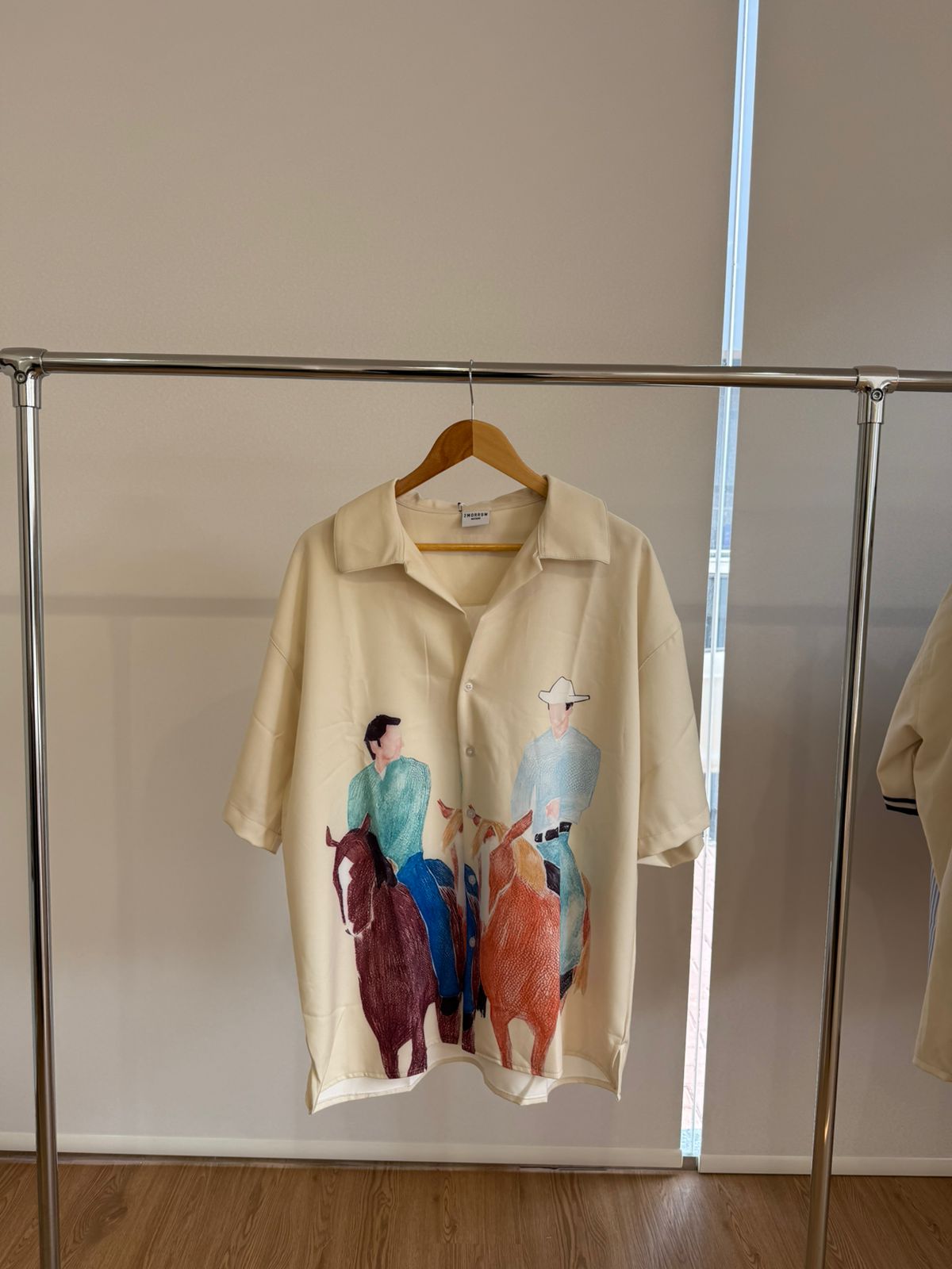 CREAM SHORT-SLEEVE WESTERN SHIRT