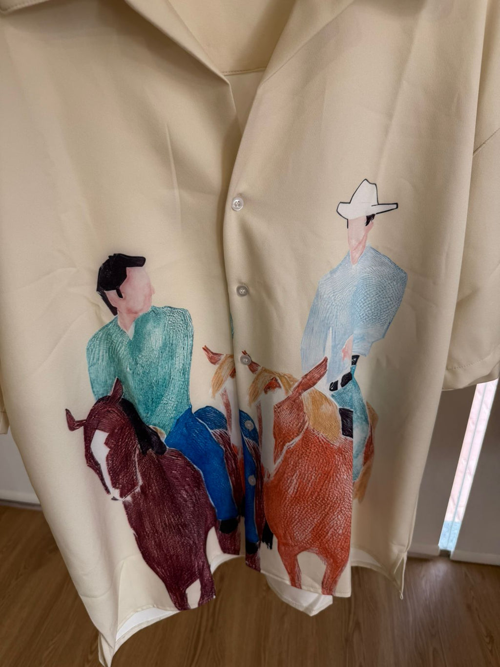 CREAM SHORT-SLEEVE WESTERN SHIRT