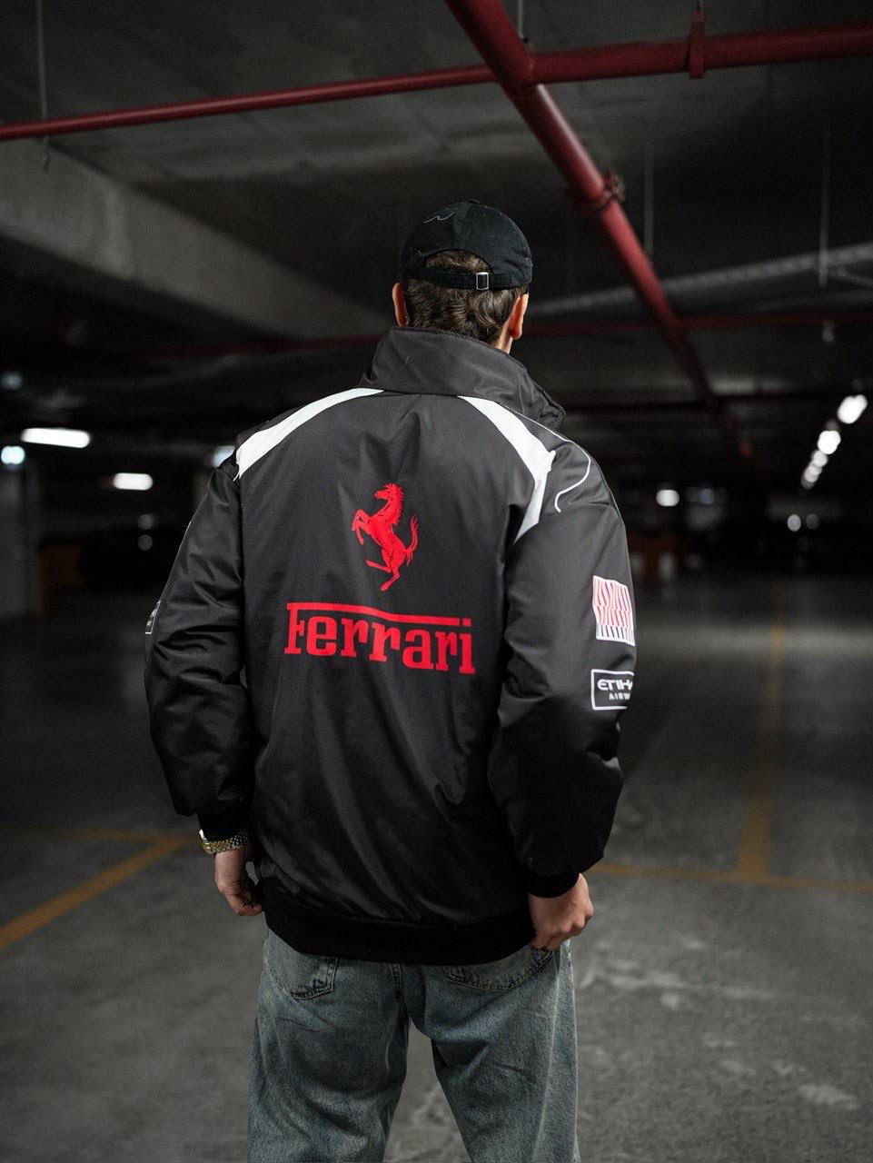 BLACK RACING BOMBER JACKET