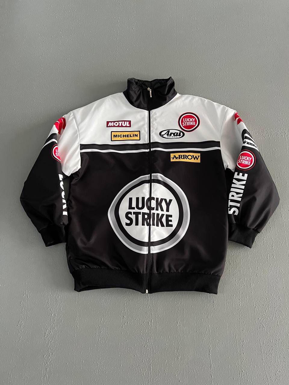 BLACK & WHITE RACING BOMBER JACKET