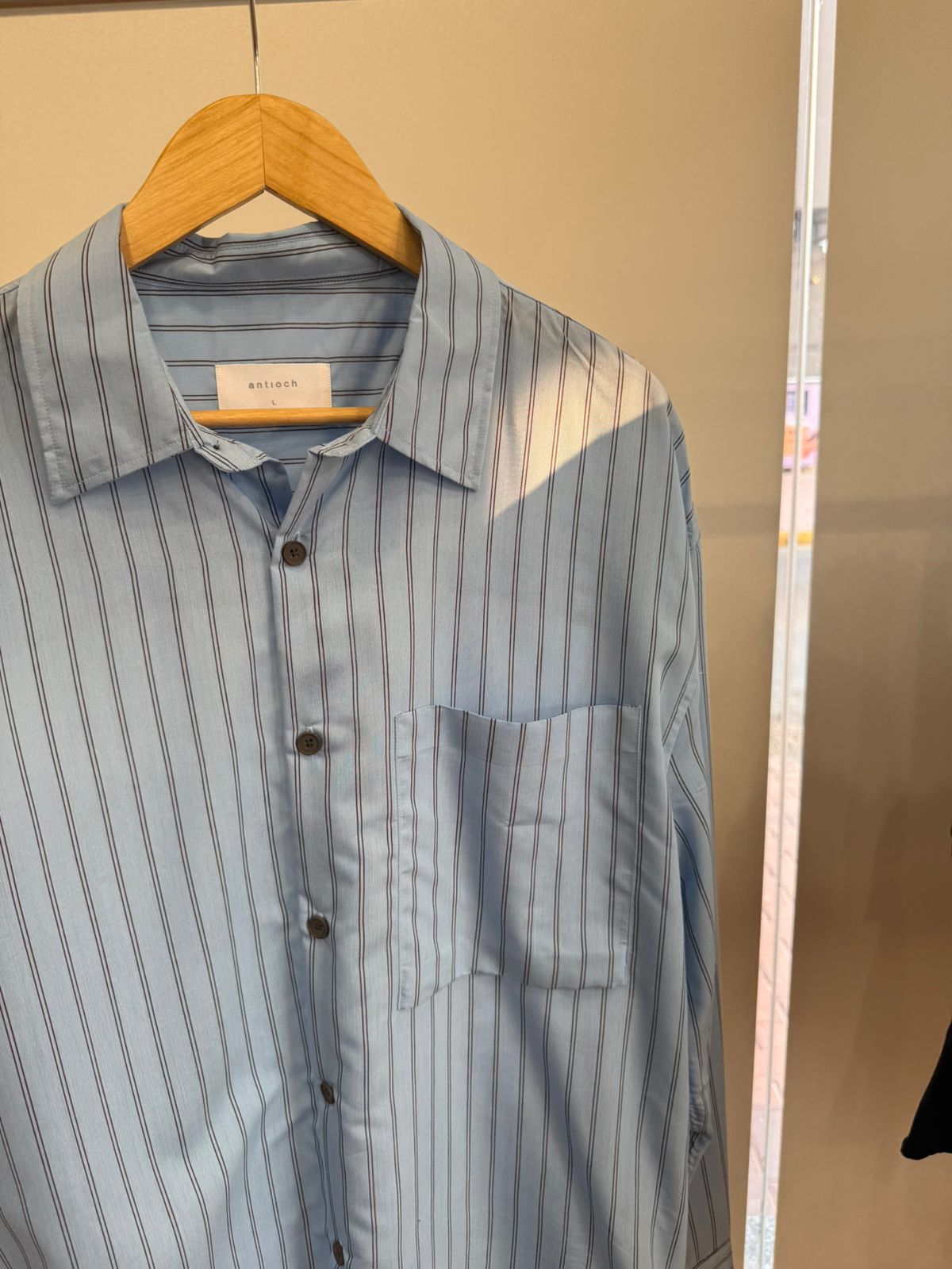 LIGHT BLUE PINSTRIPE SHIRT