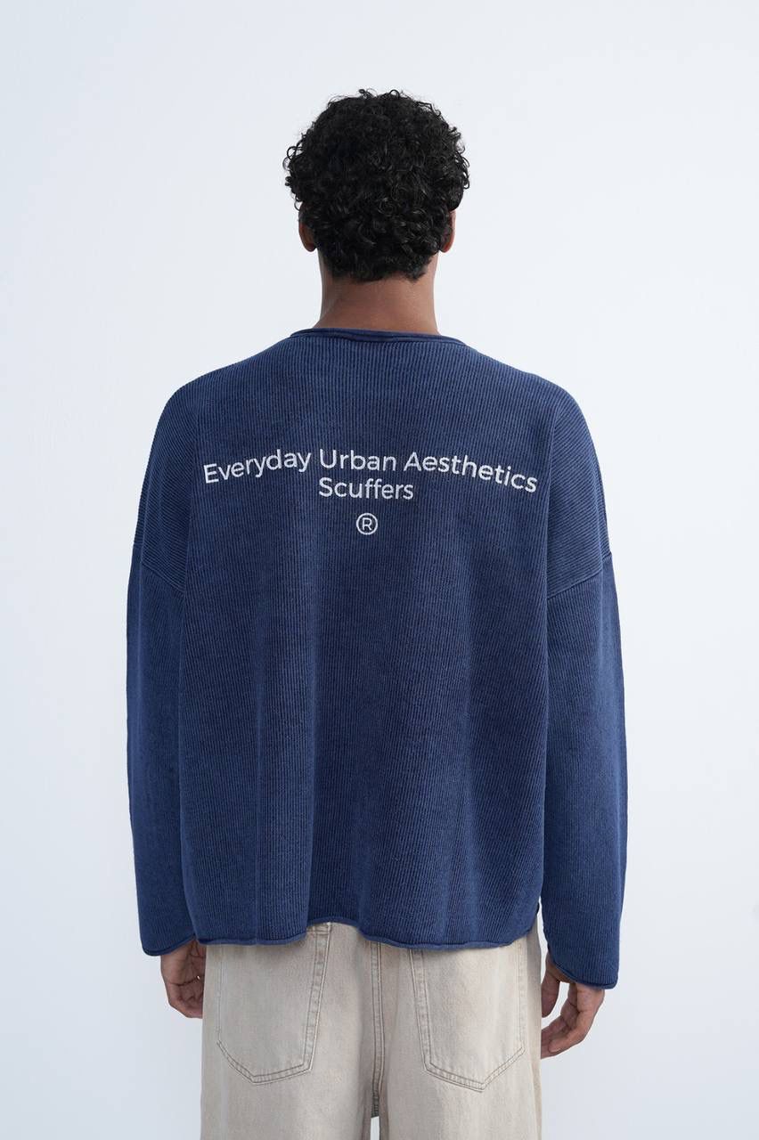 DARK NAVY BLUE RIBBED SHIRT